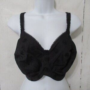 Panache Bra 32J Black Super Bra Underwire Daisy Back Closure